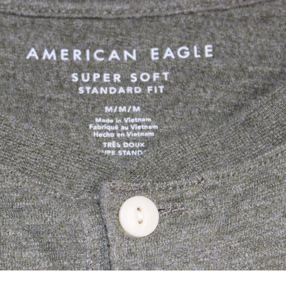 American Eagle Super Soft Standard Fit Mens Size Medium Heathered Green - Picture 4 of 6